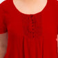 Style & Co Women's Crochet Handkerchief Hem Top Red Size -S