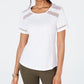 Charter Club Women's Cotton Lace-Trim Top White Size Medium