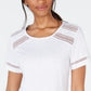 Charter Club Women's Cotton Lace-Trim Top White Size Medium