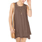 Style & Co Women's Lace-Yoke Handkerchief-Hem A-Line Dress Brown Size X-Large