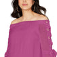Thalia Sodi Women's Off The Shoulder Lace Up Top Pink Size Small