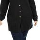 Karen Scott Women's Mixed-Stitch Button-Front Cardigan Black Size X-Small