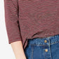 Maison Jules Women's Striped 3/4-Sleeve Shirt Red Size XX-Large