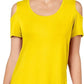 JM Collection Women's Cold Shoulder Top Yellow Size Petite L