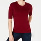 Charter Club Women's Petite Elbow-Sleeve Sweater Wine Size PS