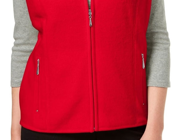 Karen Scott Women's Vest Red Size Medium