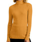 JM Collection Women's Stud-Sleeve Pullover Turtleneck Sweater Mustard Size L