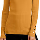 JM Collection Women's Stud-Sleeve Pullover Turtleneck Sweater Mustard Size L