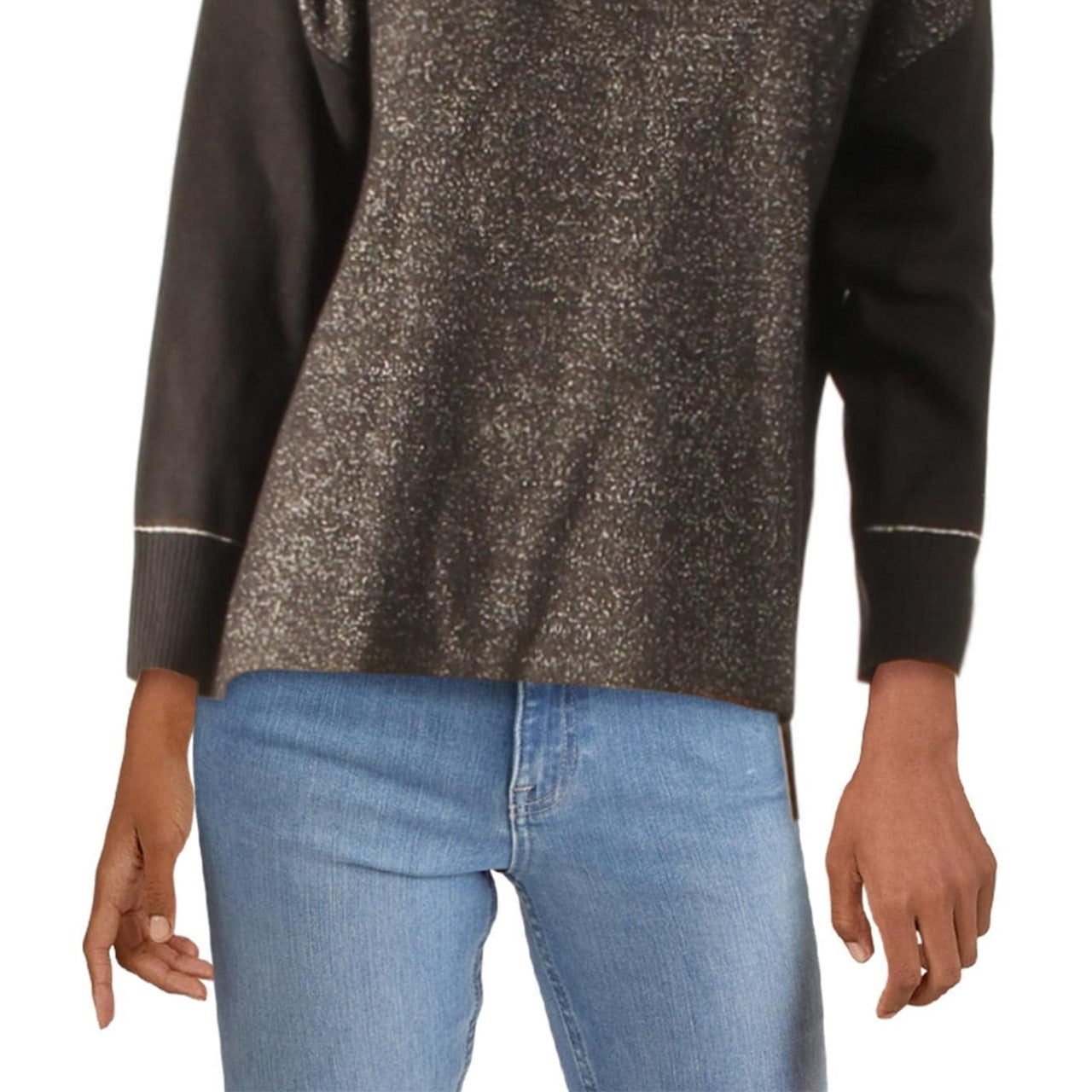 Anne Klein Women's Lurex Shimmer Sweater Black Size XX-Large