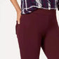 Style & Co Women's Petite SeaPonte-Knit Skinny Pants Wine Size PS