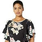 City Chic Women's Plus Size Floral Seduction Top Size Large Black Size 20W