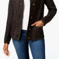 Karen Scott Women's Button-Front Shawl-Collar Cardigan Black Size XX-Large