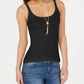 Style & Co Women's Petite Lace-Trim Tank Top Black Size PL