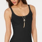 Style & Co Women's Petite Lace-Trim Tank Top Black Size PL