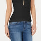 Style & Co Women's Petite Lace-Trim Tank Top Black Size PL