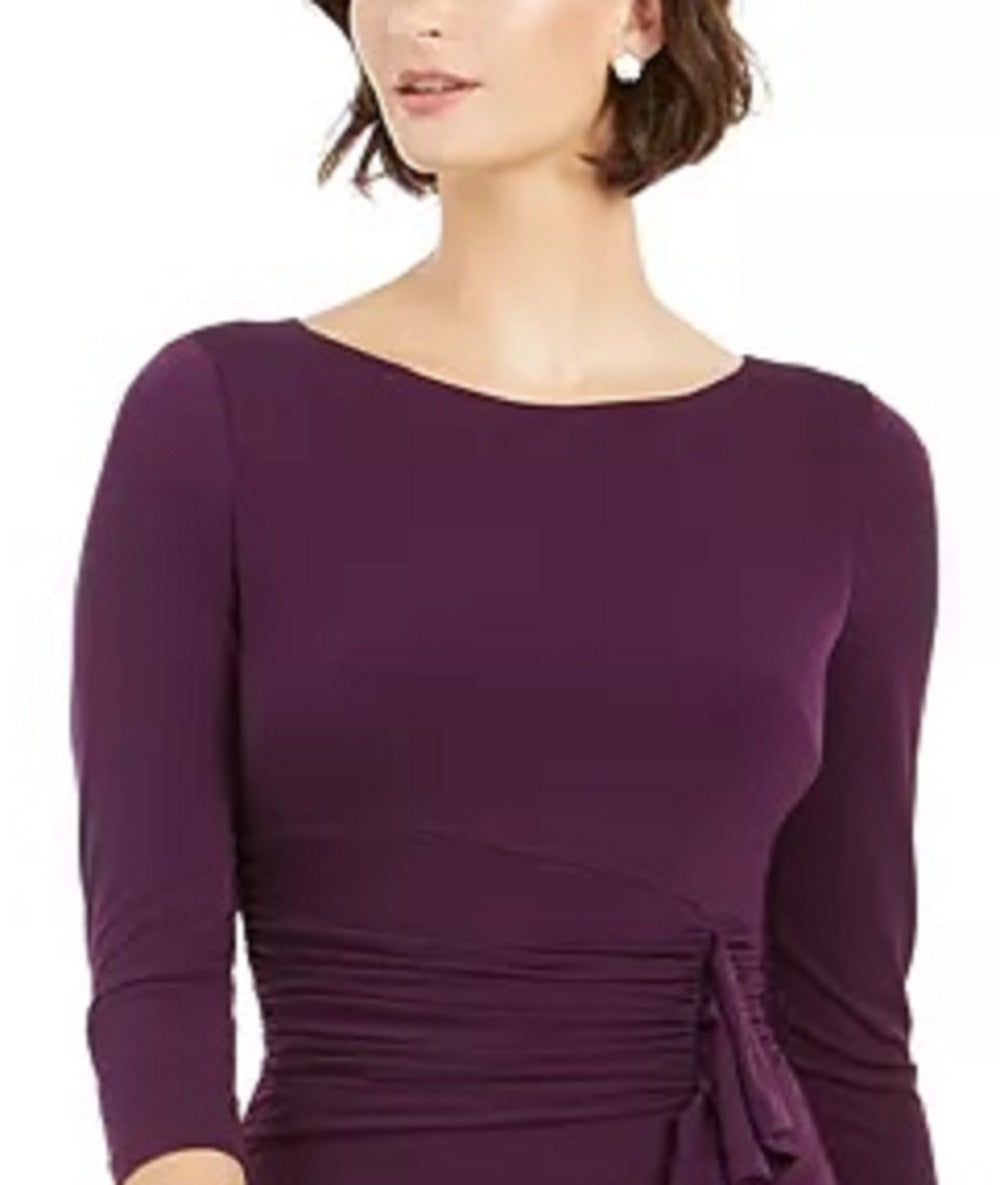 Jessica Howard Women's Ruffled Sheath Dress Purple Size 16