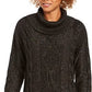 Charter Club Women's Glitter Long Sleeve Turtle Neck Sweater Black Size PS