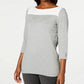 Karen Scott Women's Cotton Colorblocked Sweater Grey Size X-Large