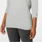 Karen Scott Women's Cotton Colorblocked Sweater Grey Size X-Large