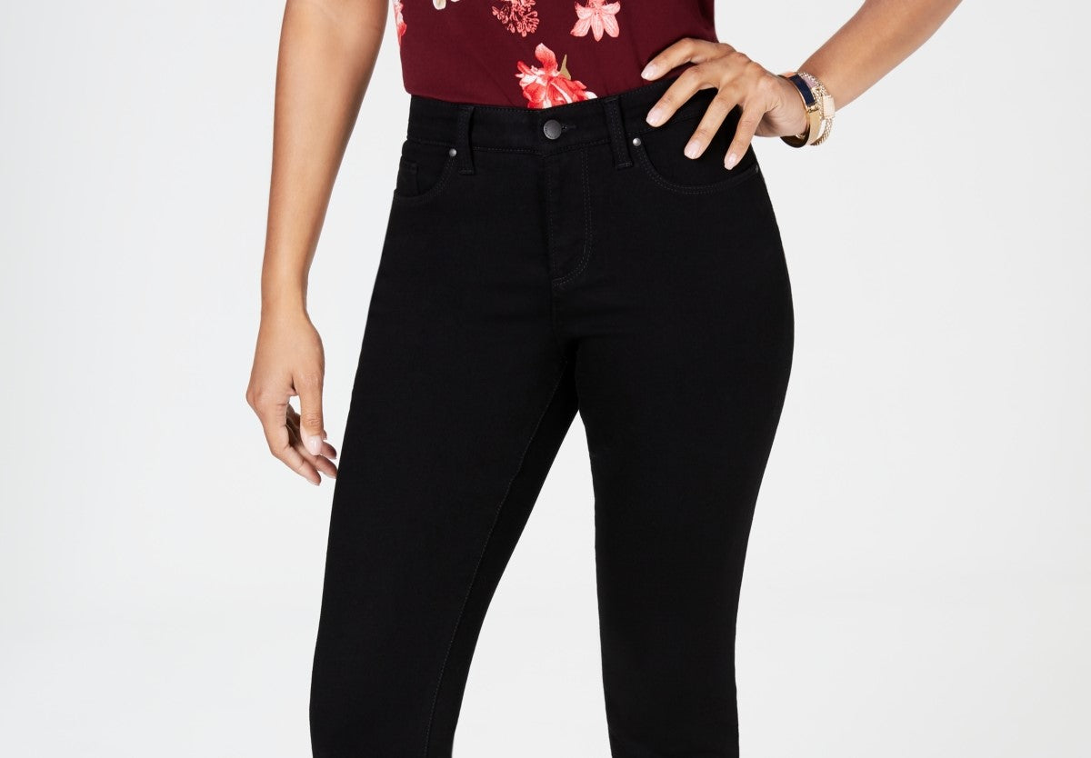 Charter Club Women's Tummy Control Bristol Capri Jeans Black Size 14 Petite