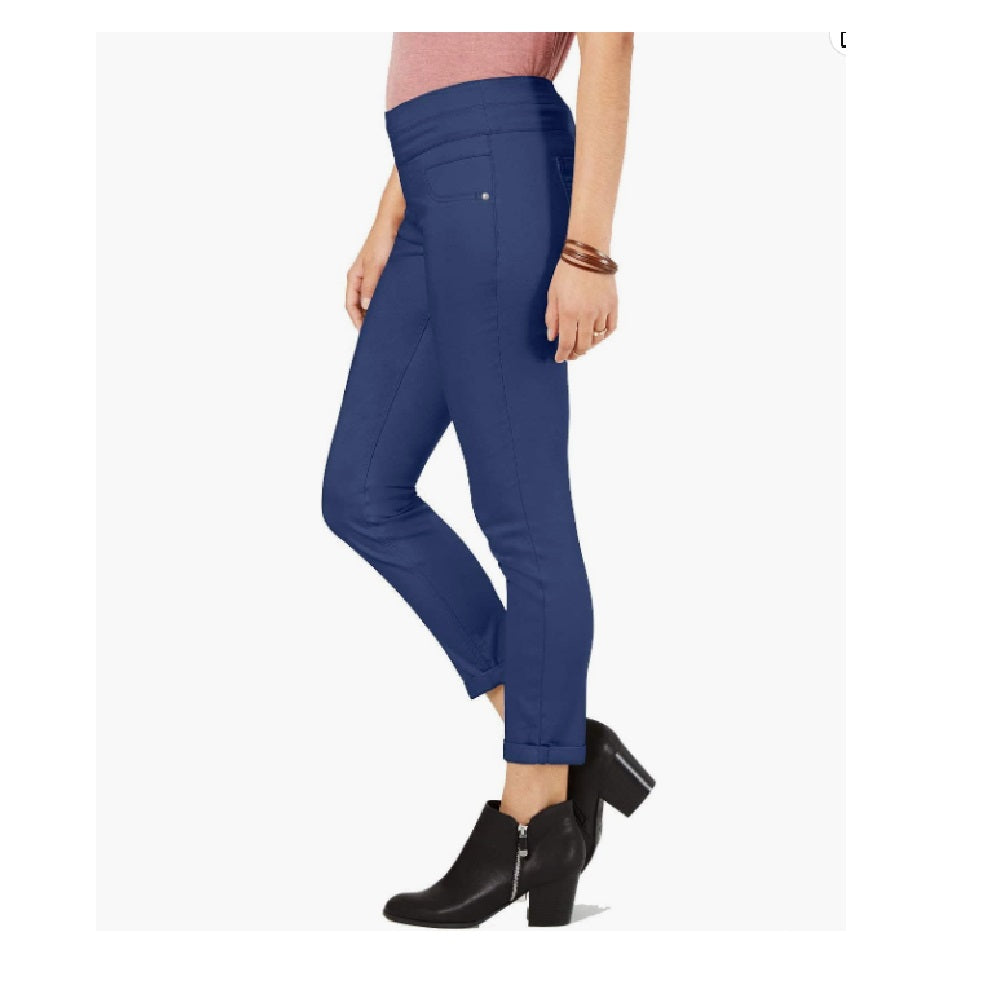 Style & Co Women's Rolled Hem Skinny Pants Blue Size 6