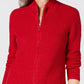 Karen Scott Women's Long Sleeve Zip Front Sweater Red Size Petite Petite
