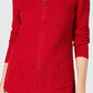 Karen Scott Women's Long Sleeve Zip Front Sweater Red Size Petite Petite