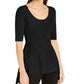 Alfani Women's Handkerchief Hem Sweater Black Size X-Large