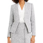 Calvin Klein Women's Tweed Open-Front Blazer Gray Size 8
