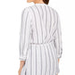 Charter Club Women's Striped Tie-Waist Cotton Top White Size Extra Large