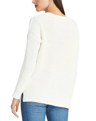 Rachel Roy Women's Textured Long Sleeve Crew Neck Sweater Natural Size XX-Large