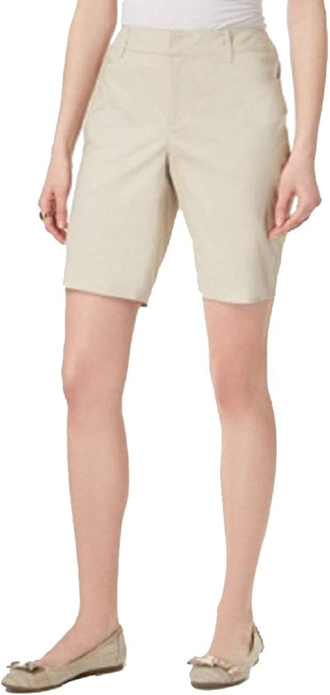 Charter Club Women's Bermuda Twill Shorts Beige Size 10