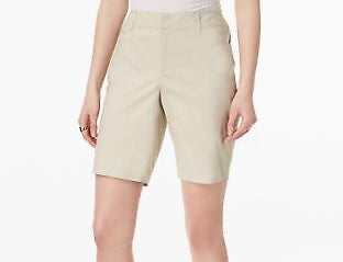 Charter Club Women's Bermuda Twill Shorts Beige Size 10