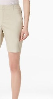 Charter Club Women's Bermuda Twill Shorts Beige Size 10