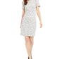 Calvin Klein Women's Textured Knit Short Sleeve Sheath Dress White Size 2