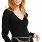 INC International Concepts Women's Chain Belt Sweater Tunic Black Size Petite Small