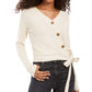 Hippie Rose Junior's Plush Surplice Ribbed Top Brown Size Small