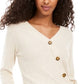 Hippie Rose Junior's Plush Surplice Ribbed Top Brown Size Small