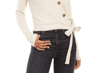 Hippie Rose Junior's Plush Surplice Ribbed Top Brown Size Small