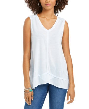 Style & Co. Women's High Low Tank Top Purple Size Large