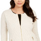 Charter Club Women's Quilted Sweater Jacket Size Beige X-Large