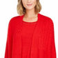 Charter Club Women's Patchwork Cardigan Red Size XX-Large