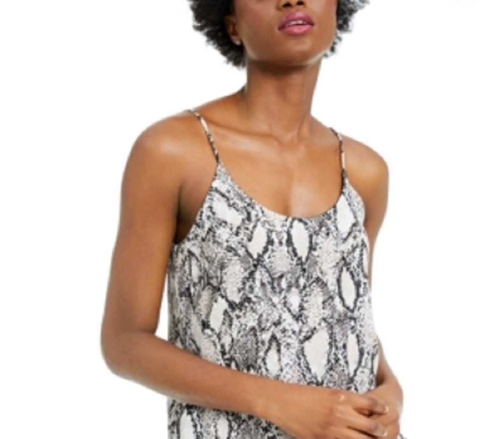 Bar III Women's Snake Print Woven Camisole Beige Size Small