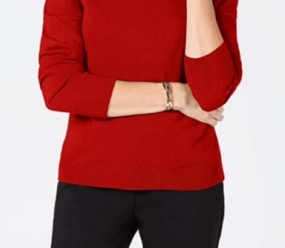 Karen Scott Women's Luxsoft Turtleneck Sweater Red Size Petite L