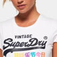 Superdry Women's Cotton Premium Goods Graphic T-Shirt White Size 12