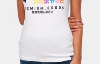 Superdry Women's Cotton Premium Goods Graphic T-Shirt White Size 12