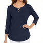 Karen Scott Women's Cotton Lace Up T-Shirt Blue Size X-Small
