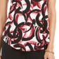 Alfani Women's Printed Round Hem T-Shirt Red Size P/SM