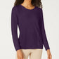 Karen Scott Women's Patchwork Stitch Pullover Sweater Purple Size Small