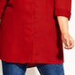 City Chic Women's Dynamic Collared Button Down Tunic Top Red Size Petite Small